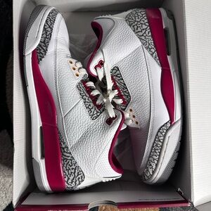 Jordan White and Pink Sneakers with Elephant Print